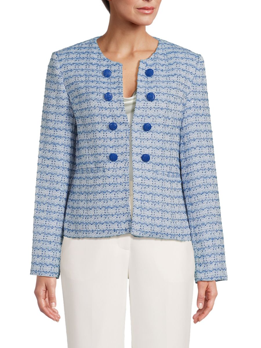 Твидовый блейзер с открытым передом Tahari, цвет Water Drop
Твидовый блейзер с открытым передом Tahari, цвет Water Drop