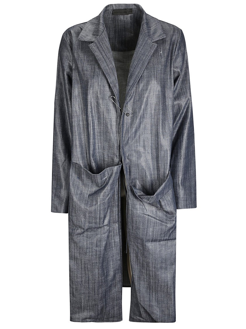 Длинная джинсовая куртка средней толщины темного цвета Maria Calderara, синий 
Длинная джинсовая куртка средней толщины темного цвета Maria Calderara, синий