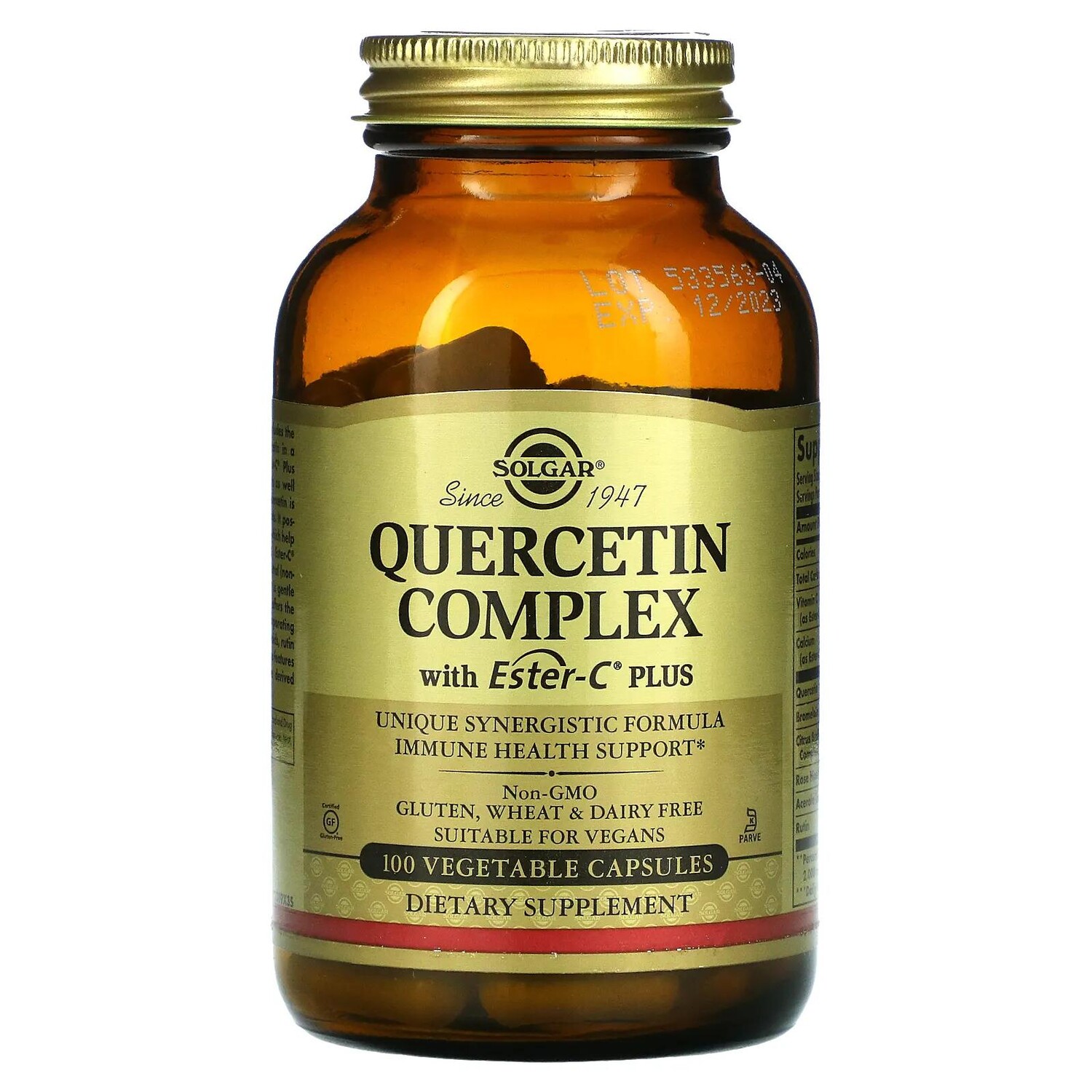 Solgar Quercetin Complex with Ester-C Plus 100 Vegetable Capsules
Solgar Quercetin Complex with Ester-C Plus 100 Vegetable Capsules