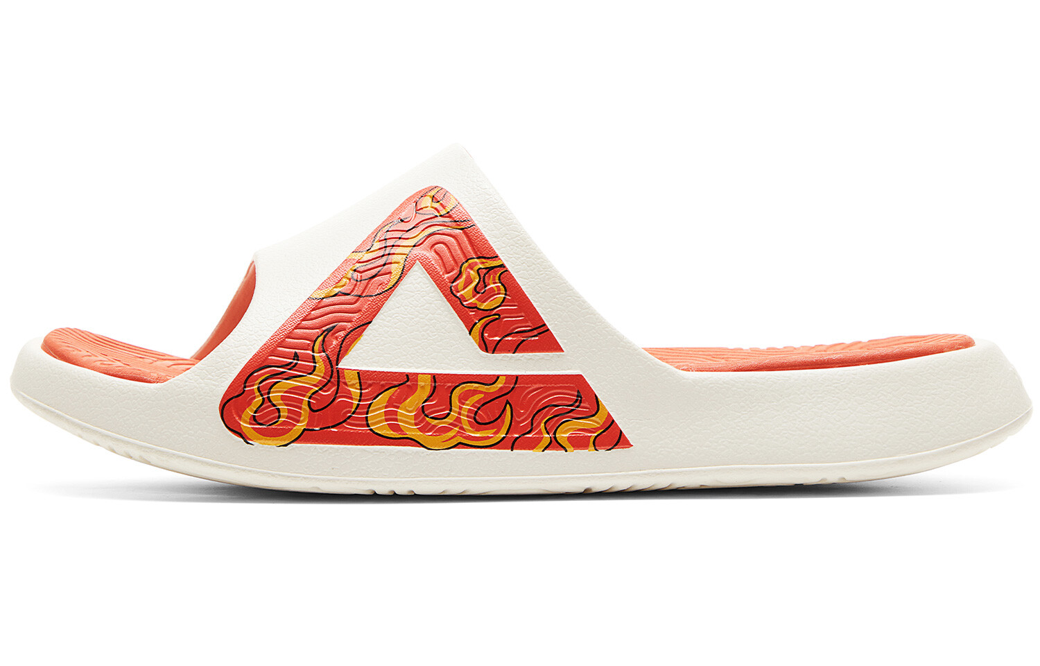 Шлепанцы серии Guochuang мужские холщовые белые красные Peak 
Шлепанцы серии Guochuang мужские холщовые белые красные Peak