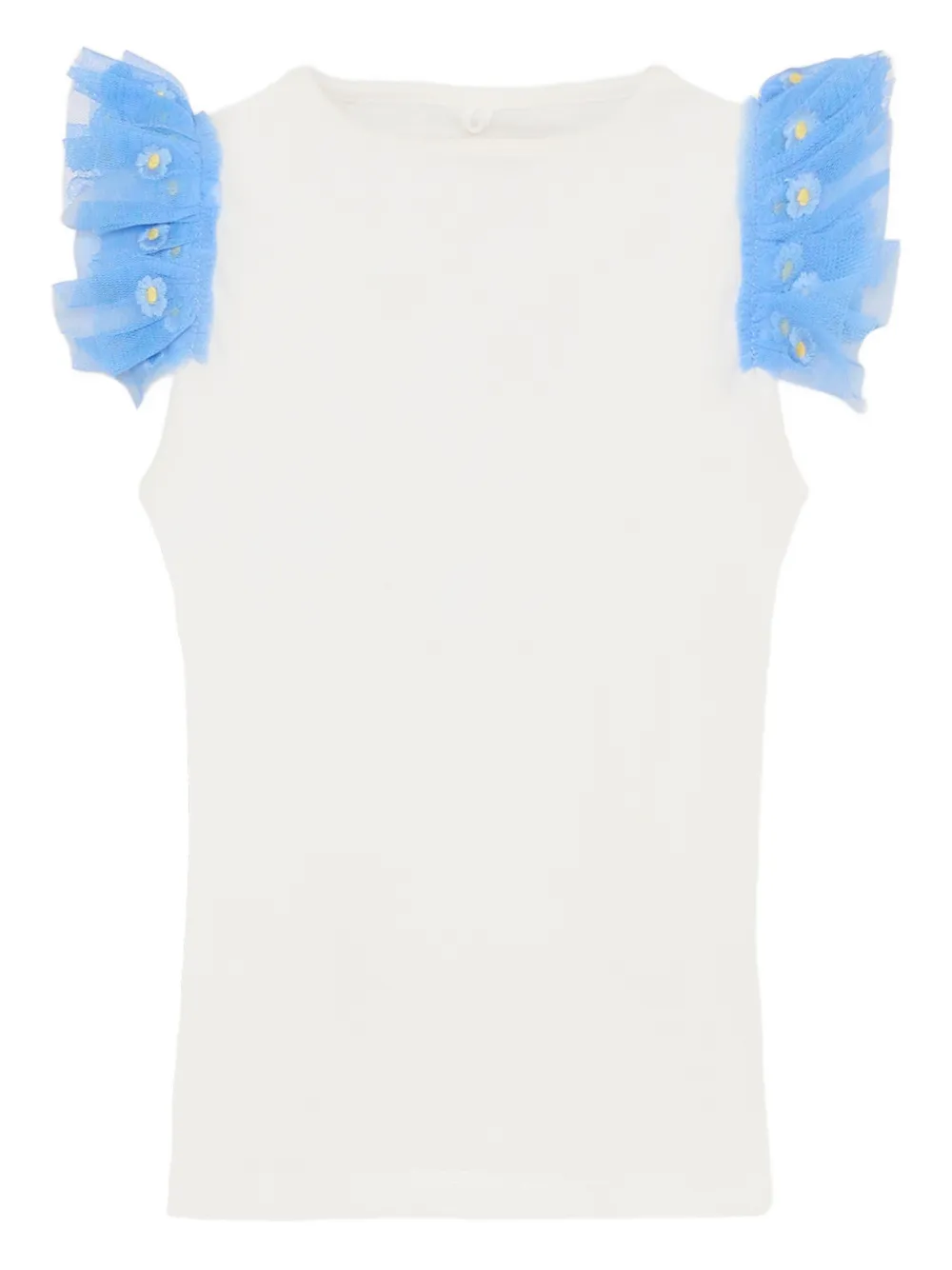 Топ с оборками и круглым вырезом Stella Mccartney Kids, белый
Топ с оборками и круглым вырезом Stella Mccartney Kids, белый