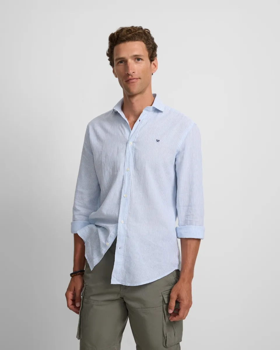 Мужская спортивная рубашка мягкая в голубую полоску Silbon, светло-голубой
Мужская спортивная рубашка мягкая в голубую полоску Silbon, светло-голубой