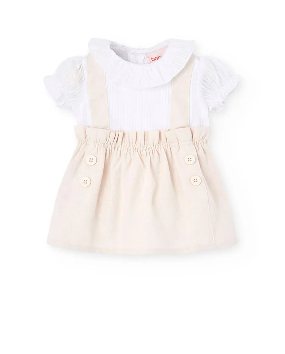 Платье для девочки с эффектом 2 в 1 с короткими рукавами Boboli, бежевый
Платье для девочки с эффектом 2 в 1 с короткими рукавами Boboli, бежевый