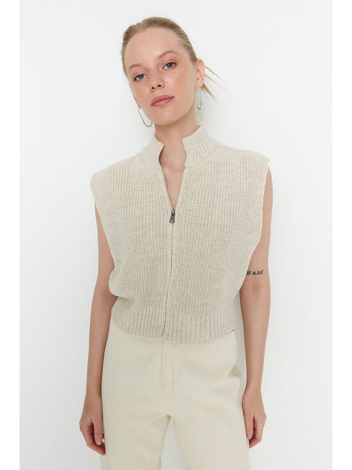 Свитер-жилет trendyol, кремовый
Свитер-жилет trendyol, кремовый
