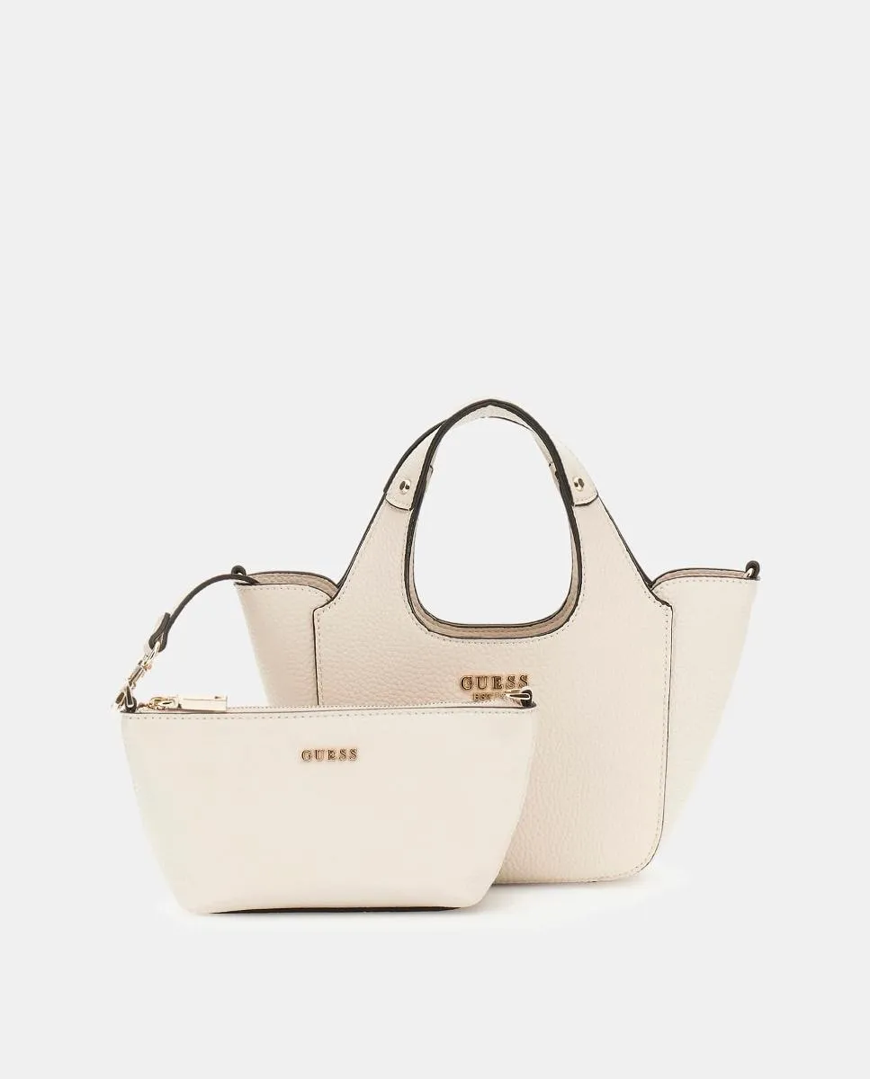 Маленькая сумка-тоут с магнитной застежкой и косметичкой Guess, белый
Маленькая сумка-тоут с магнитной застежкой и косметичкой Guess, белый