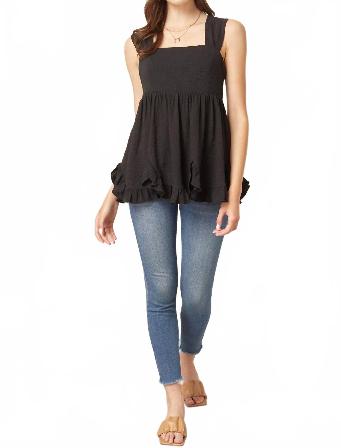 Топ бэбидолл с квадратным вырезом черного цвета Entro
Топ бэбидолл с квадратным вырезом черного цвета Entro