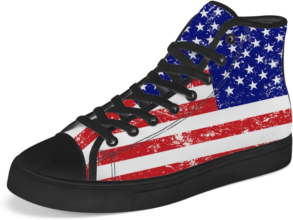 Кроссовки Chebing с американским флагом для мужчин и женщин, красно-бело-синие, высокой посадки, на шнуровке, повседневные, подарок для патриотов
Кроссовки Chebing с американским флагом для мужчин и женщин, красно-бело-синие, высокой посадки, на шнуровке, повседневные, подарок для патриотов