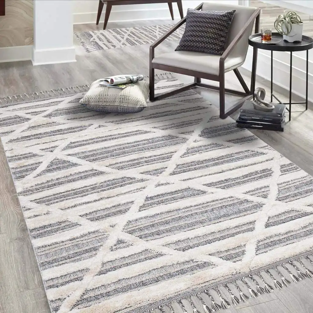 Ковер Carpet City "Valencia 810", прямоугольный, стиль бохо, ромбовидный узор, 3D эффект, с бахромой, сизаль 160х230 см, серо-синий/кремовый
Ковер Carpet City "Valencia 810", прямоугольный, стиль бохо, ромбовидный узор, 3D эффект, с бахромой, сизаль 160х230 см, серо-синий/кремовый