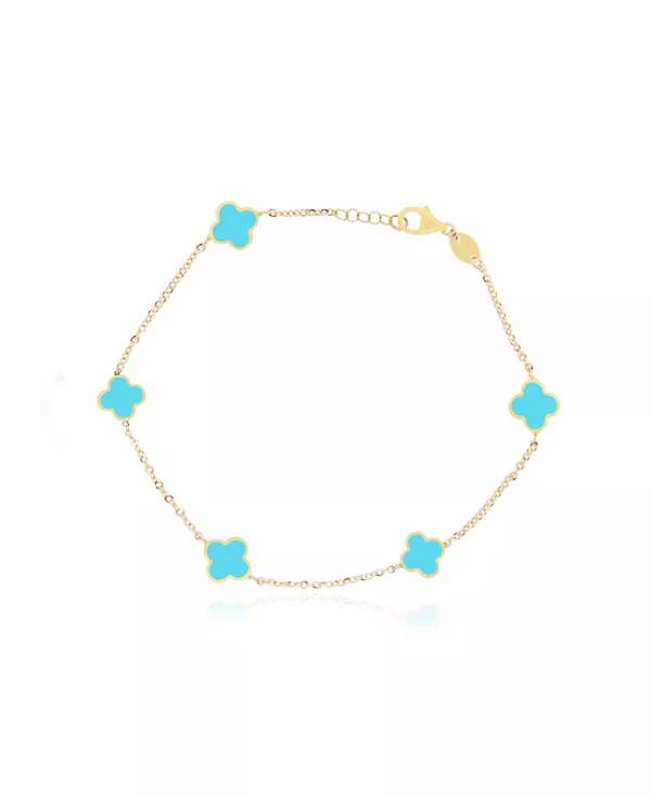 Мини-Браслет с бирюзовым клевером, 14-каратное золото The Lovery, turquoise/aqua
Мини-Браслет с бирюзовым клевером, 14-каратное золото The Lovery, turquoise/aqua