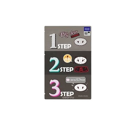 Очищающая маска для носа Holika Holika, 3-Step, Pig-Clear Strong
Очищающая маска для носа Holika Holika, 3-Step, Pig-Clear Strong