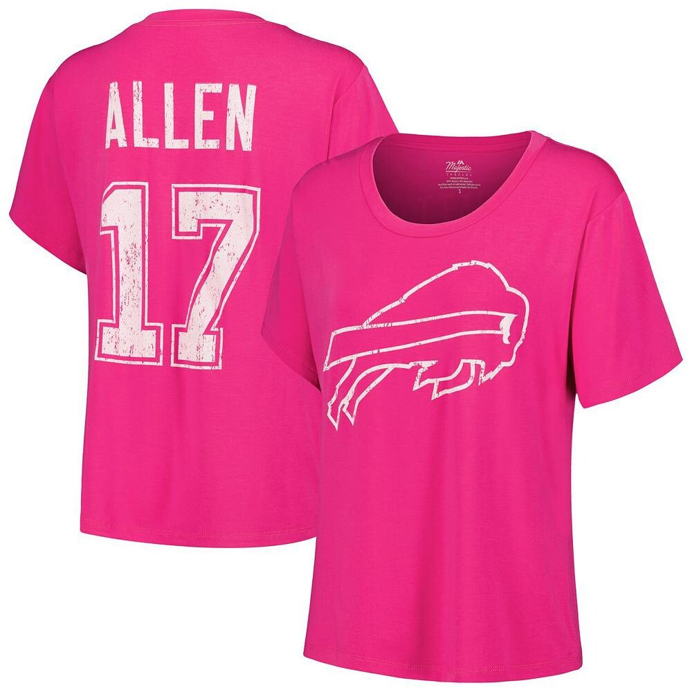 Женская розовая футболка Majestic Threads Josh Allen Buffalo Bills с именем и номером, цвет Bil Pink
Женская розовая футболка Majestic Threads Josh Allen Buffalo Bills с именем и номером, цвет Bil Pink