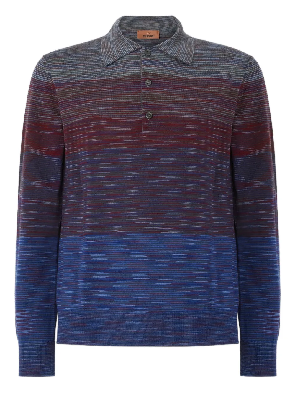 Рубашка-поло с полосатым узором и эффектом омбре Missoni, синий 
Рубашка-поло с полосатым узором и эффектом омбре Missoni, синий