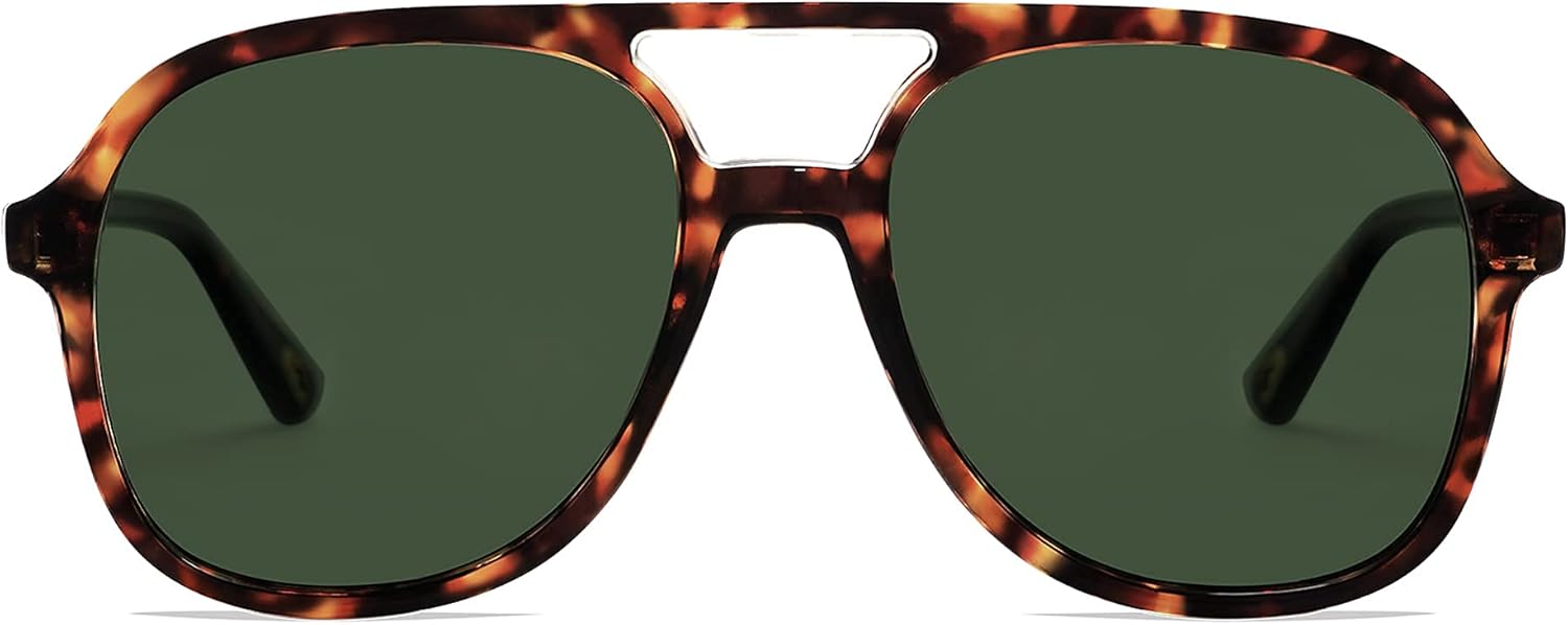 Ретро поляризованные солнцезащитные очки-авиаторы для женщин и мужчин, винтажные, с двойной перемычкой, квадратной формы, модель AP3606 Appassal, C3 Tortoise Frame/Green Lens
Ретро поляризованные солнцезащитные очки-авиаторы для женщин и мужчин, винтажные, с двойной перемычкой, квадратной формы, модель AP3606 Appassal, C3 Tortoise Frame/Green Lens