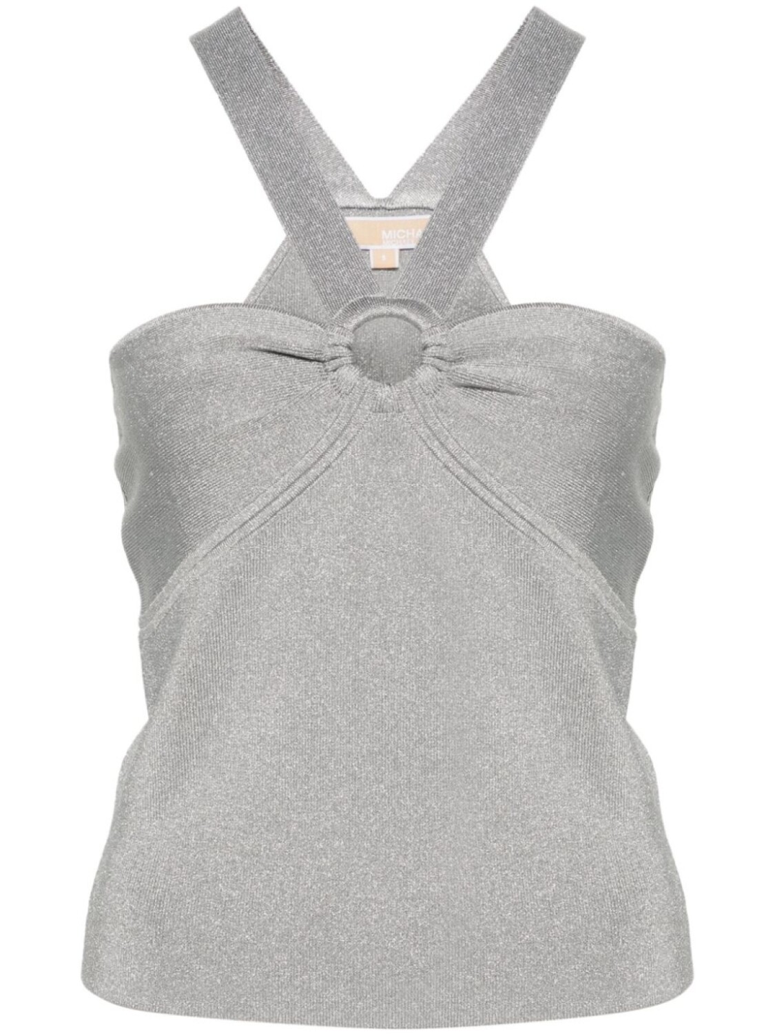 Michael Michael Kors трикотажный топ с вырезом халтер, серебристый
Michael Michael Kors трикотажный топ с вырезом халтер, серебристый