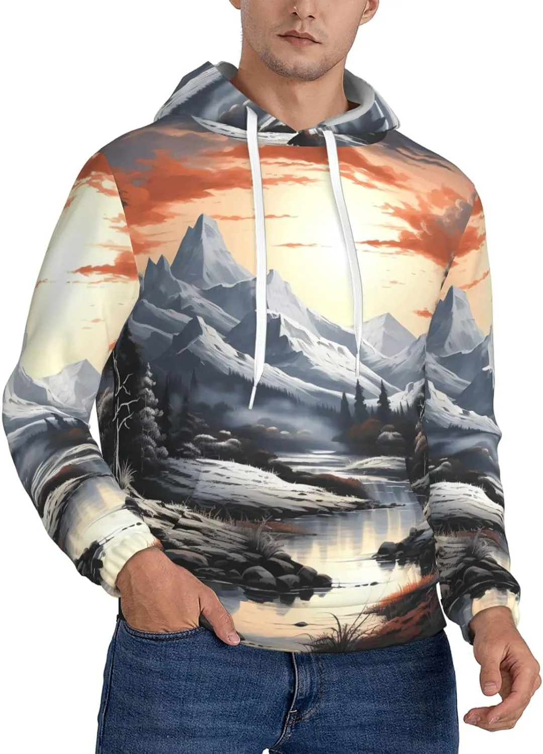 Мужская флисовая толстовка с капюшоном, лонгслив с принтом пейзаж KKLWEGU
Мужская флисовая толстовка с капюшоном, лонгслив с принтом пейзаж KKLWEGU