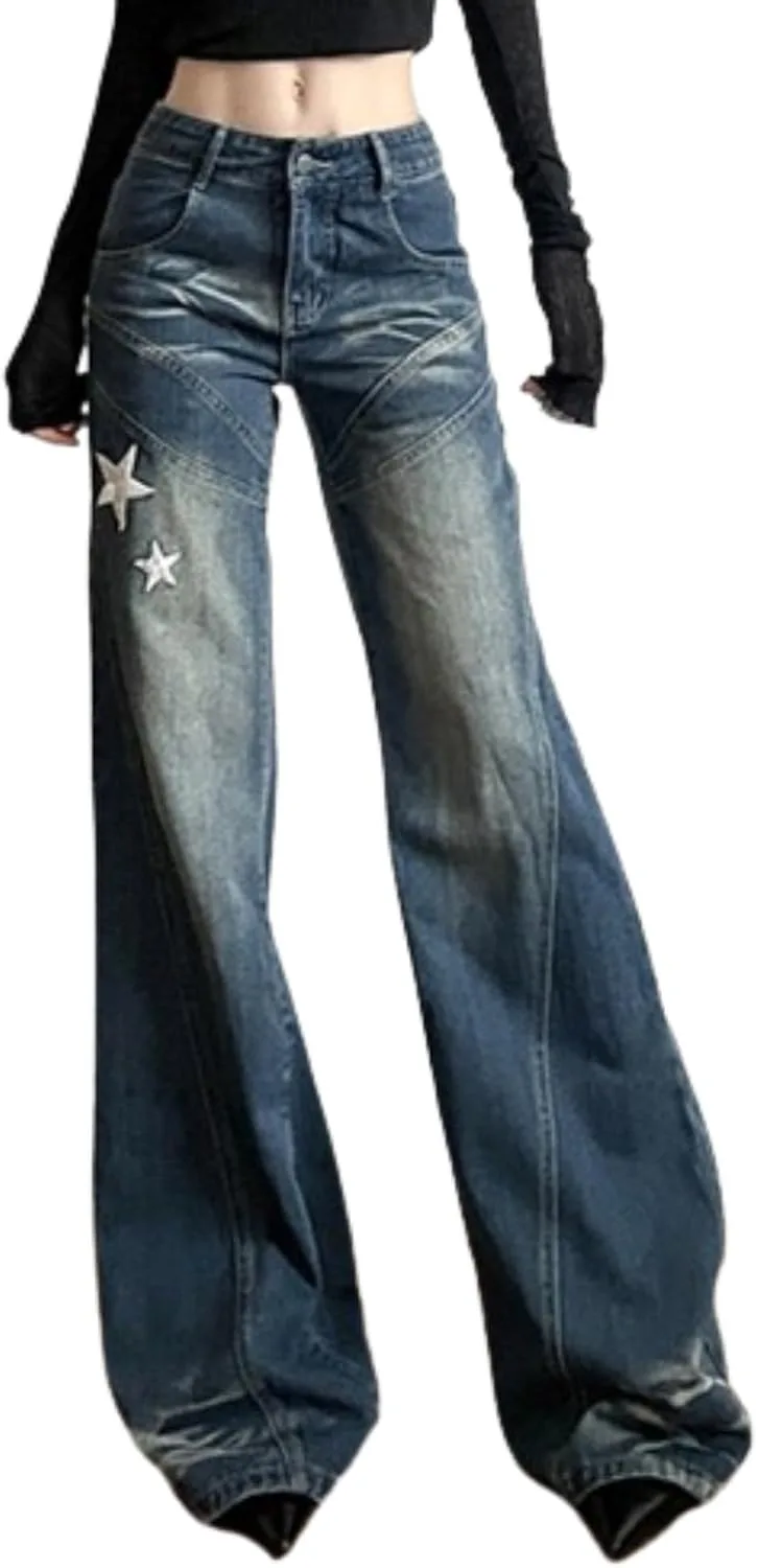 Джинсы Y2K с высокой талией для женщин — брюки Bell Bottom с принтом Star, широкие Hesaco
Джинсы Y2K с высокой талией для женщин — брюки Bell Bottom с принтом Star, широкие Hesaco