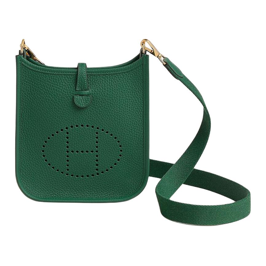 HERMES Сумка через плечо Evelyne Clemence из кожи Evelyn мини женская средняя зеленая 
HERMES Сумка через плечо Evelyne Clemence из кожи Evelyn мини женская средняя зеленая