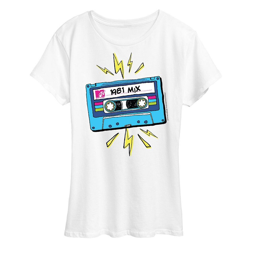 Женская футболка с рисунком MTV Cassette Licensed Character, белый 
Женская футболка с рисунком MTV Cassette Licensed Character, белый