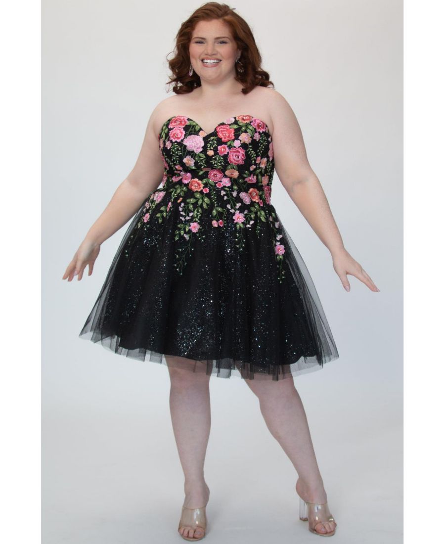 Женское короткое вечернее платье без бретелей с цветочной вышивкой Sydney's Closet, Black Floral
Женское короткое вечернее платье без бретелей с цветочной вышивкой Sydney's Closet, Black Floral