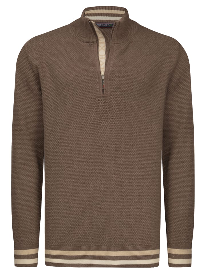 Хлопковый свитер с застежкой-молнией на половину длины, коричневый цвет Felix Hardy
Хлопковый свитер с застежкой-молнией на половину длины, коричневый цвет Felix Hardy