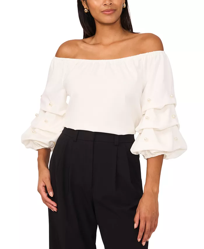 Женский топ с открытыми плечами и декорированными рукавами MSK, слоновая кость/кремовый
Женский топ с открытыми плечами и декорированными рукавами MSK, слоновая кость/кремовый