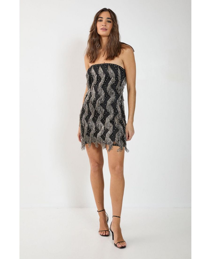 Женское мини-платье-бандо с бахромой Nasty Gal, Black
Женское мини-платье-бандо с бахромой Nasty Gal, Black