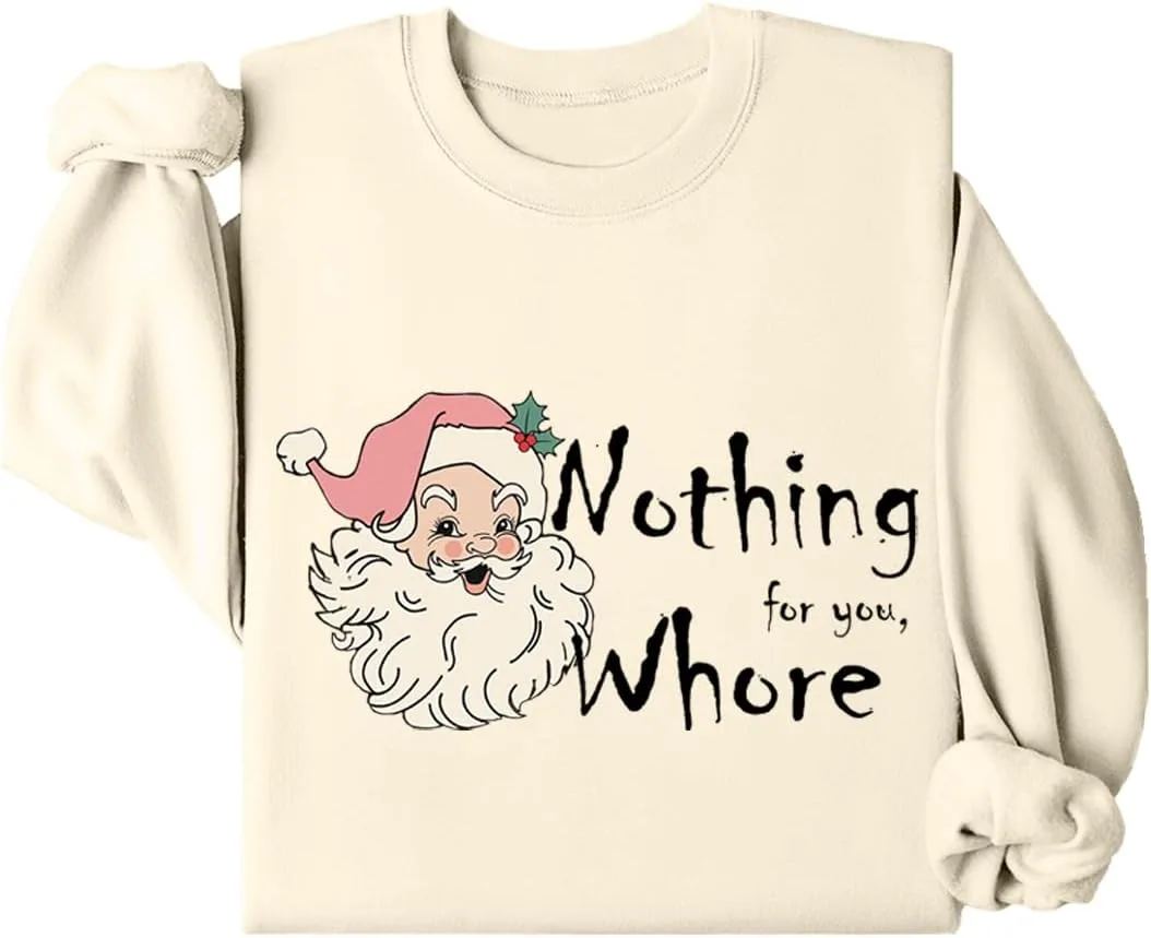 Толстовка с принтом "Nothing For You Whore" и Сантой
Толстовка с принтом "Nothing For You Whore" и Сантой