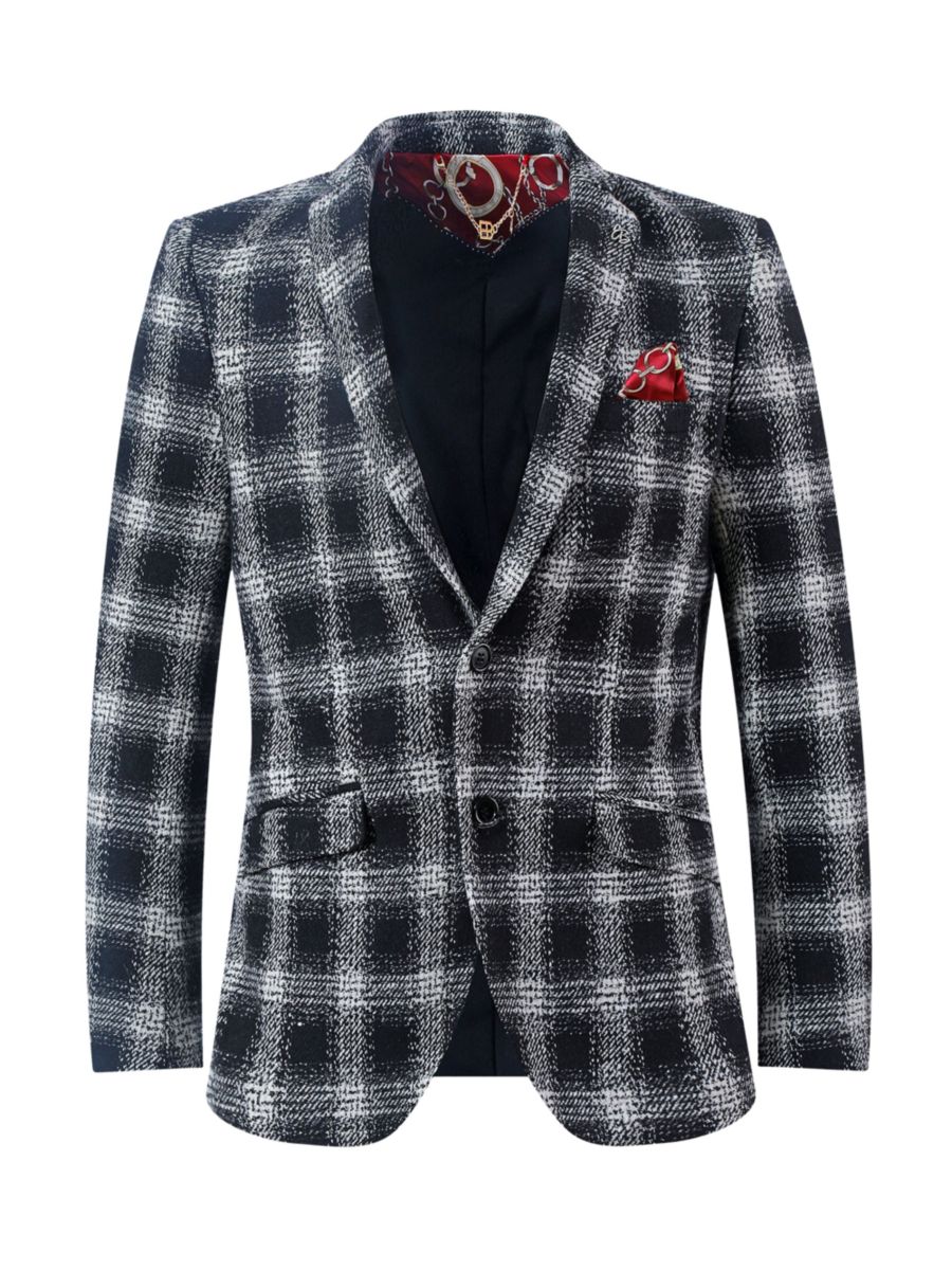 Спортивное приталенное пальто в клетку Elie Balleh, черный 
Спортивное приталенное пальто в клетку Elie Balleh, черный