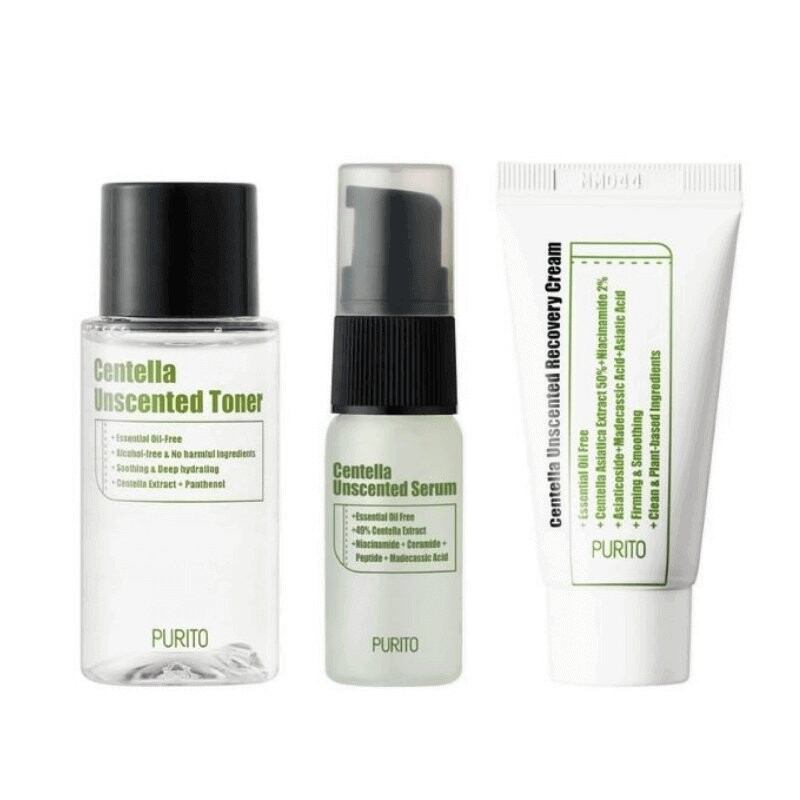 Набор мини косметики с зверобоем PURITO Centella Unscented Mini Kit
Набор мини косметики с зверобоем PURITO Centella Unscented Mini Kit