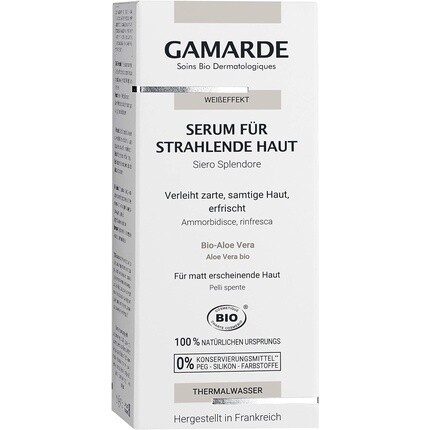 Bio-Kosmetik Сыворотка для сияющей кожи с органическим алоэ вера и солодкой, веганский увлажняющий уход, 30 мл, Gamarde
Bio-Kosmetik Сыворотка для сияющей кожи с органическим алоэ вера и солодкой, веганский увлажняющий уход, 30 мл, Gamarde
