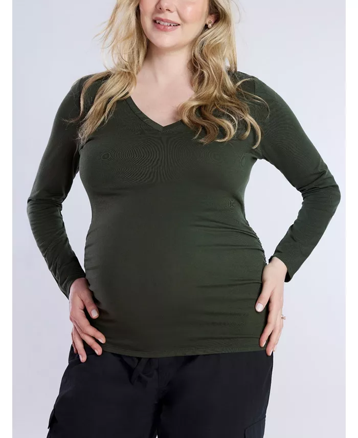 Футболка для беременных с V-образным вырезом и длинными рукавами, присборенными по бокам – Motherhood Motherhood Maternity, зеленый
Футболка для беременных с V-образным вырезом и длинными рукавами, присборенными по бокам – Motherhood Motherhood Maternity, зеленый