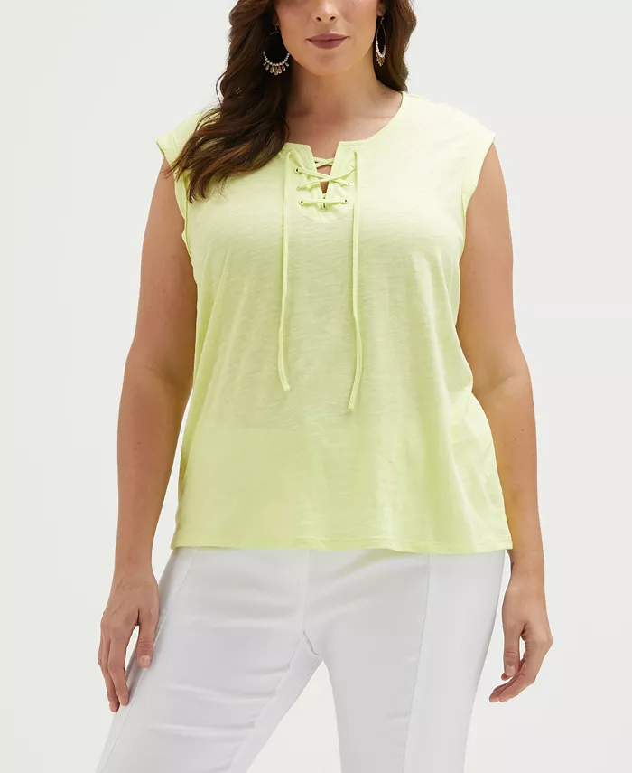 Майка без рукавов со шнуровкой больших размеров ELLA Rafaella, желтый
Майка без рукавов со шнуровкой больших размеров ELLA Rafaella, желтый