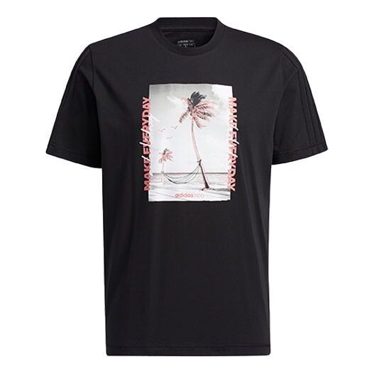 Футболка neo athleisure casual sports round neck short sleeve black Adidas, черный 
Футболка neo athleisure casual sports round neck short sleeve black Adidas, черный