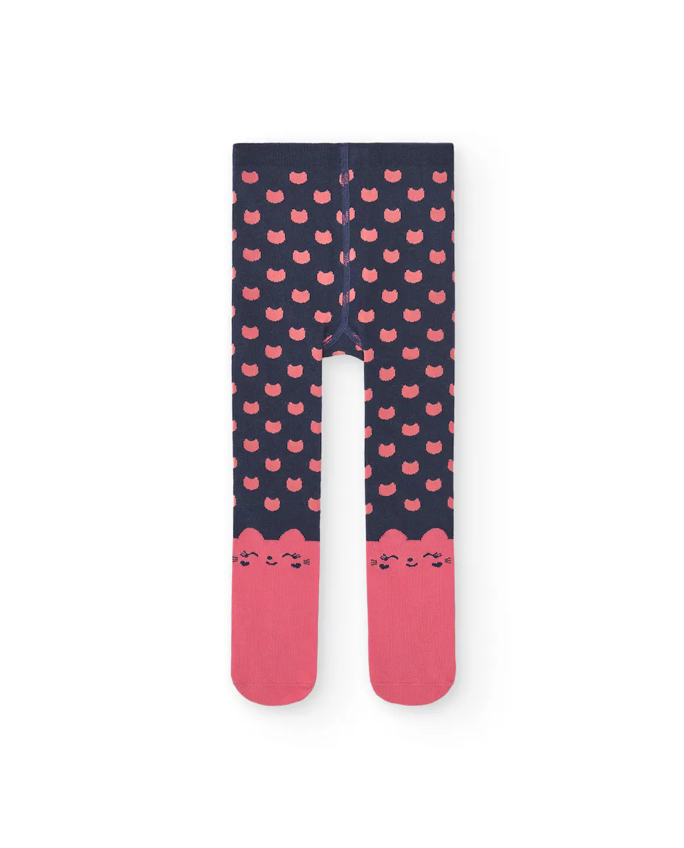 Колготки для девочки темно-синего цвета с розовыми котятами Tuc tuc
Колготки для девочки темно-синего цвета с розовыми котятами Tuc tuc