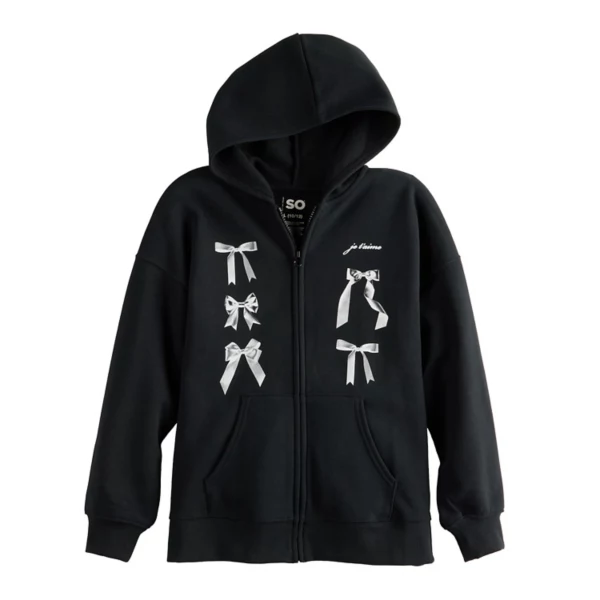 Толстовка свободного кроя с капюшоном на молнии спереди для девочек 6-20 лет, стандартного и большого размера So, цвет bow fleece black
Толстовка свободного кроя с капюшоном на молнии спереди для девочек 6-20 лет, стандартного и большого размера So, цвет bow fleece black