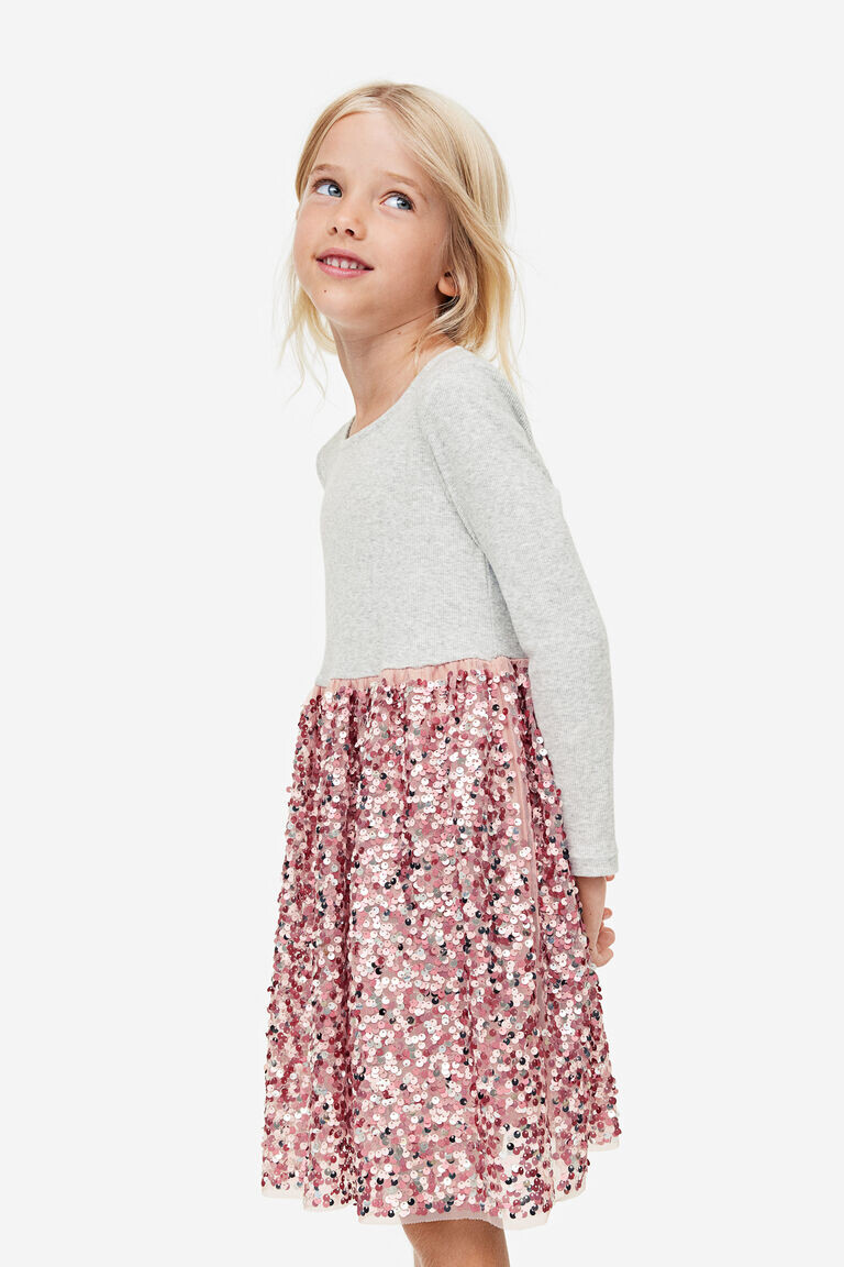 Платье из джерси с пайетками H&M, серый
Платье из джерси с пайетками H&M, серый