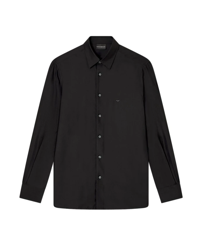 Черная рубашка с классическим воротником и логотипом орла. Emporio Armani, черный
Черная рубашка с классическим воротником и логотипом орла. Emporio Armani, черный