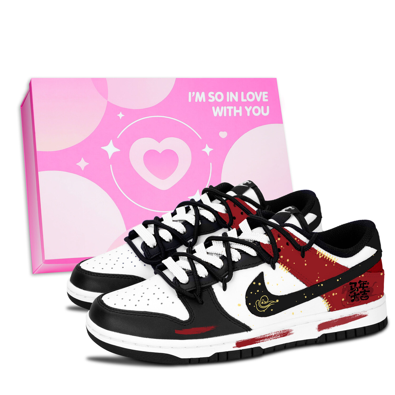 Nike Кроссовки для скейтбординга Dunk Black White, Red Gold с элегантным узором, износостойкие, низкие, унисекс
Nike Кроссовки для скейтбординга Dunk Black White, Red Gold с элегантным узором, износостойкие, низкие, унисекс