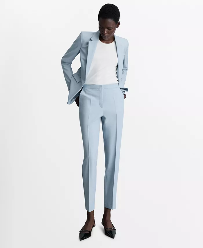 Женские классические брюки-прямого кроя MANGO, синий 
Женские классические брюки-прямого кроя MANGO, синий