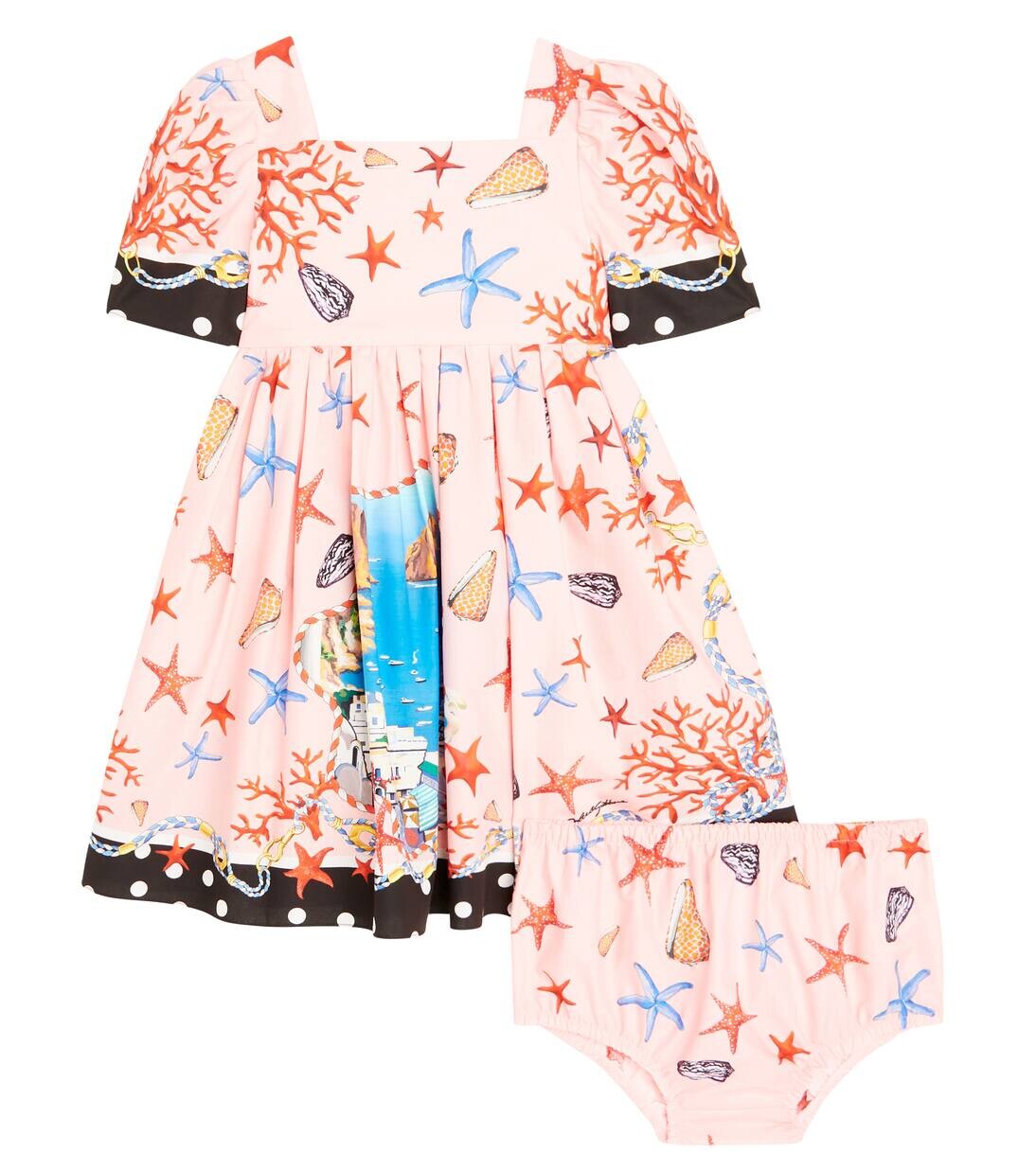 Комплект из хлопкового платья-капри с принтом и панталон Dolce&Gabbana Kids, цвет capri
Комплект из хлопкового платья-капри с принтом и панталон Dolce&Gabbana Kids, цвет capri