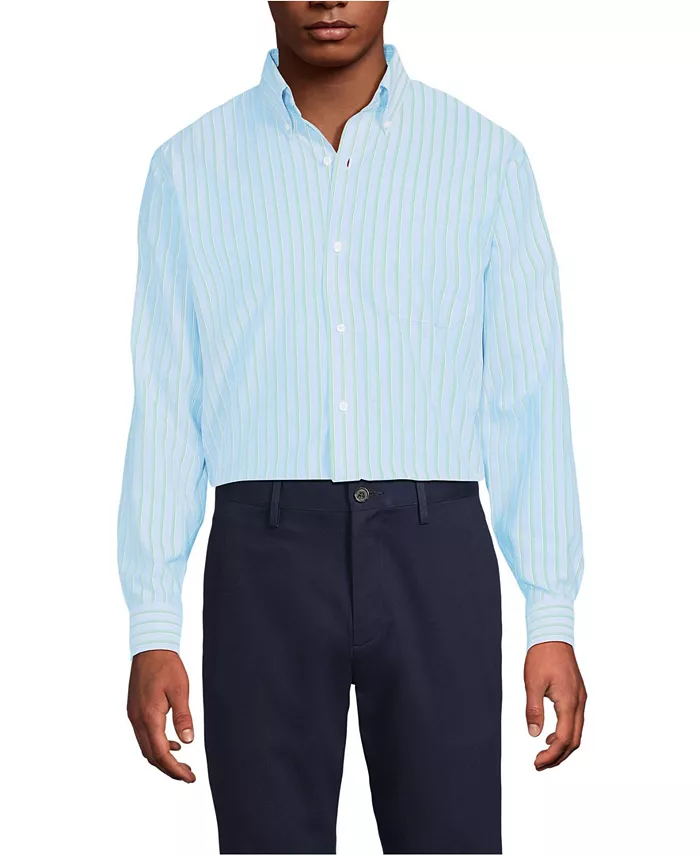 Мужская рубашка-рубашка Supima Oxford с узором No Iron Lands' End, синий
Мужская рубашка-рубашка Supima Oxford с узором No Iron Lands' End, синий