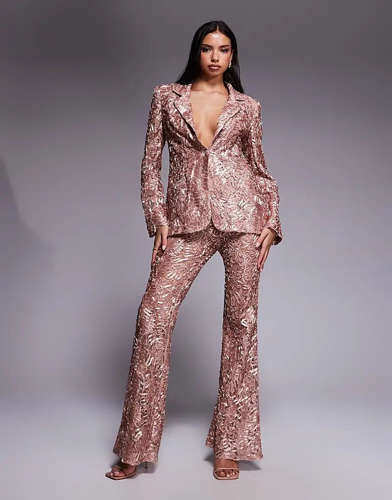 Кружевные брюки-клеш ASOS LUXE в цвете румян
Кружевные брюки-клеш ASOS LUXE в цвете румян