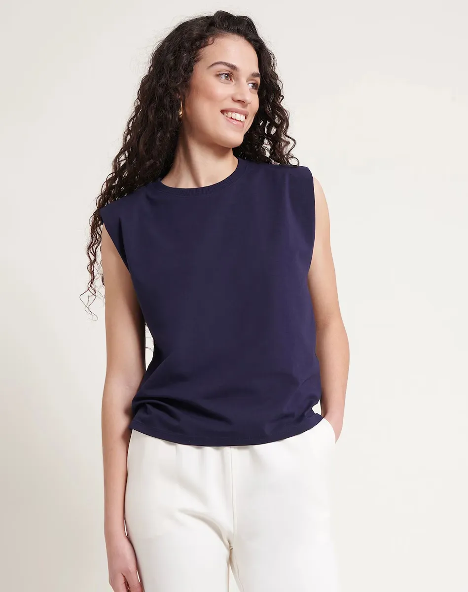 Женская футболка без рукавов с подплечниками Naf Naf, темно-синий
Женская футболка без рукавов с подплечниками Naf Naf, темно-синий