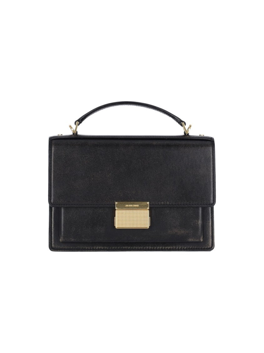 Структурированная черная кожаная сумка с регулируемым ремнем Golden Goose 
Структурированная черная кожаная сумка с регулируемым ремнем Golden Goose