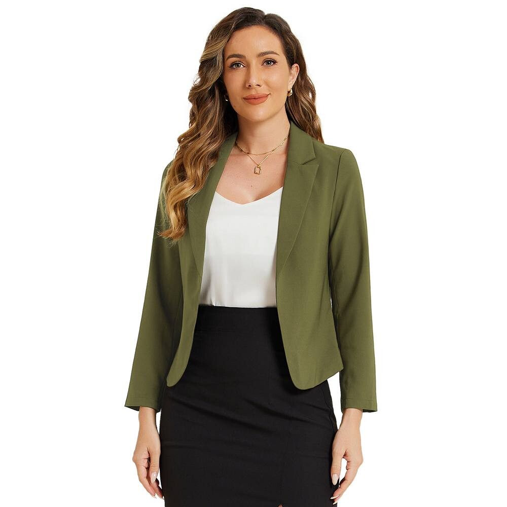 Женский пиджак с открытым передом и цветочным принтом ALLEGRA K, цвет Army Green Solid 
Женский пиджак с открытым передом и цветочным принтом ALLEGRA K, цвет Army Green Solid