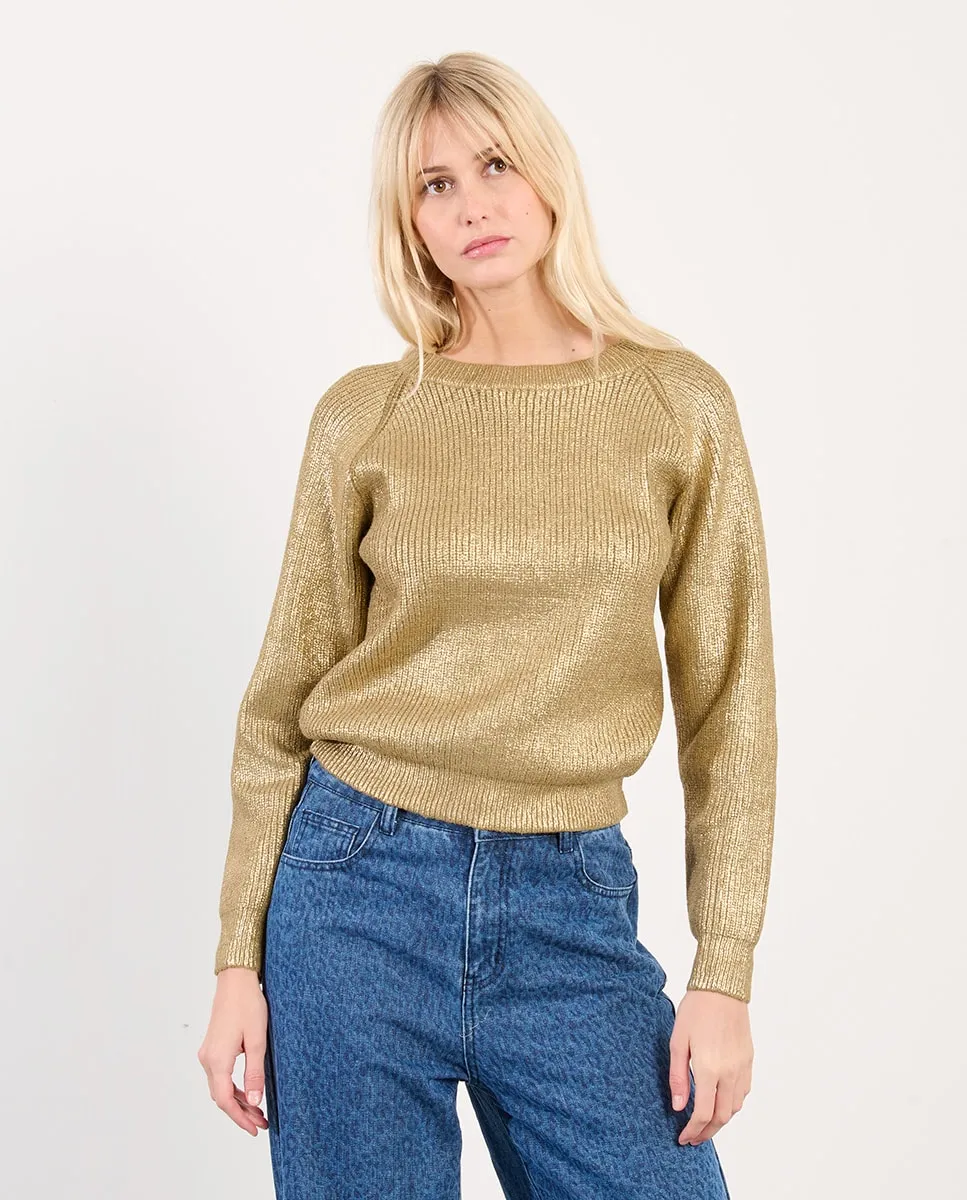 Женский джемпер с длинным рукавом из блестящей ткани Lili Sidonio, золотой
Женский джемпер с длинным рукавом из блестящей ткани Lili Sidonio, золотой