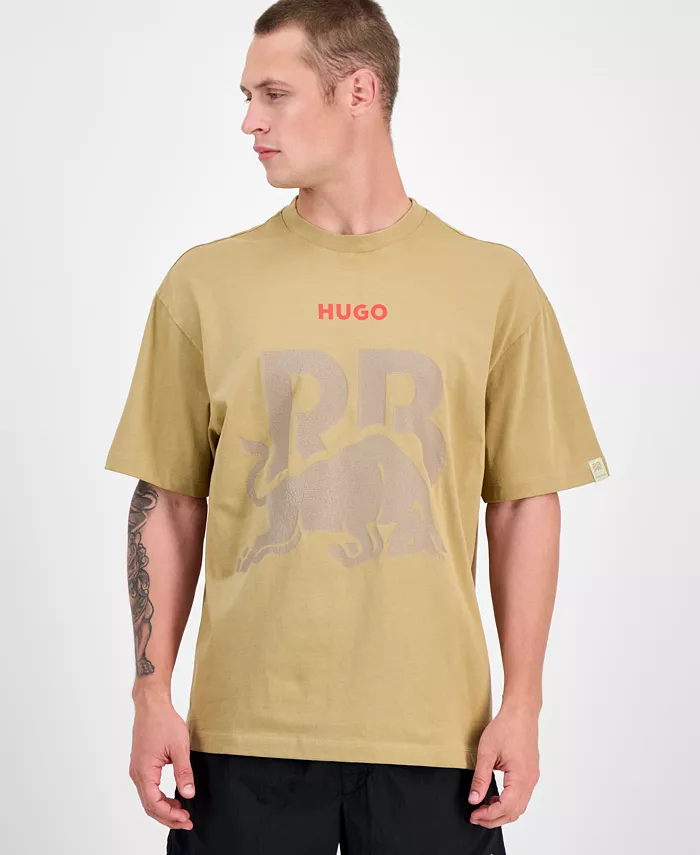 Мужская футболка с коротким рукавом оверсайз и принтом "Bull" в стиле Fanwear, постиранная для эффекта состаренности Hugo Boss, коричневый/бежевый
Мужская футболка с коротким рукавом оверсайз и принтом "Bull" в стиле Fanwear, постиранная для эффекта состаренности Hugo Boss, коричневый/бежевый