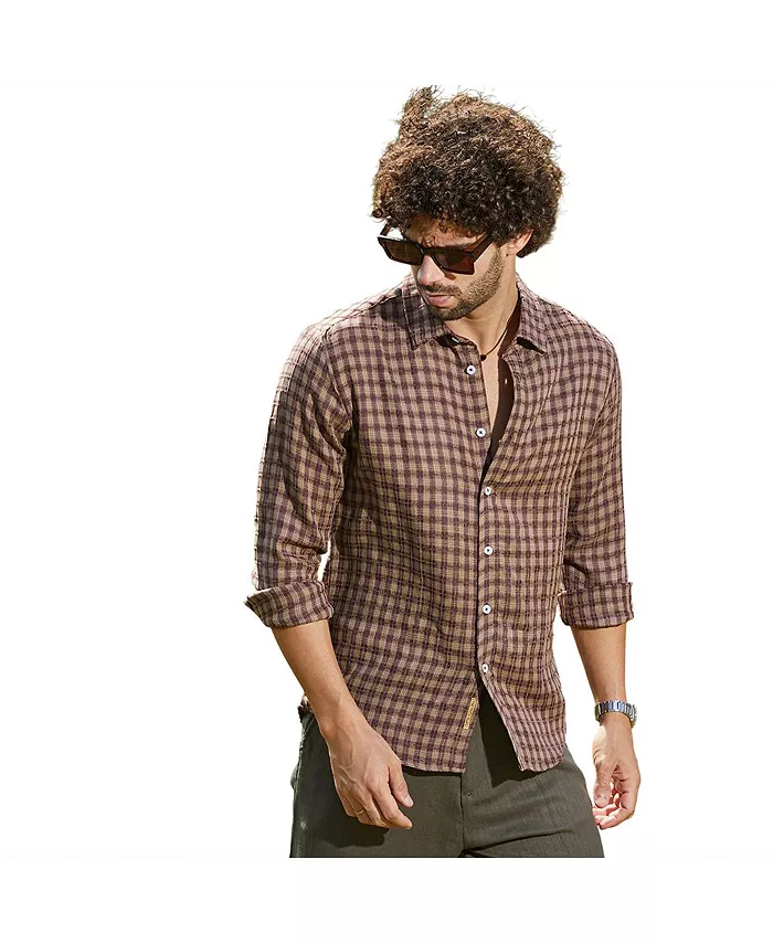 Мужская рубашка би-чек цвета мокко Campus Sutra, коричневый
Мужская рубашка би-чек цвета мокко Campus Sutra, коричневый