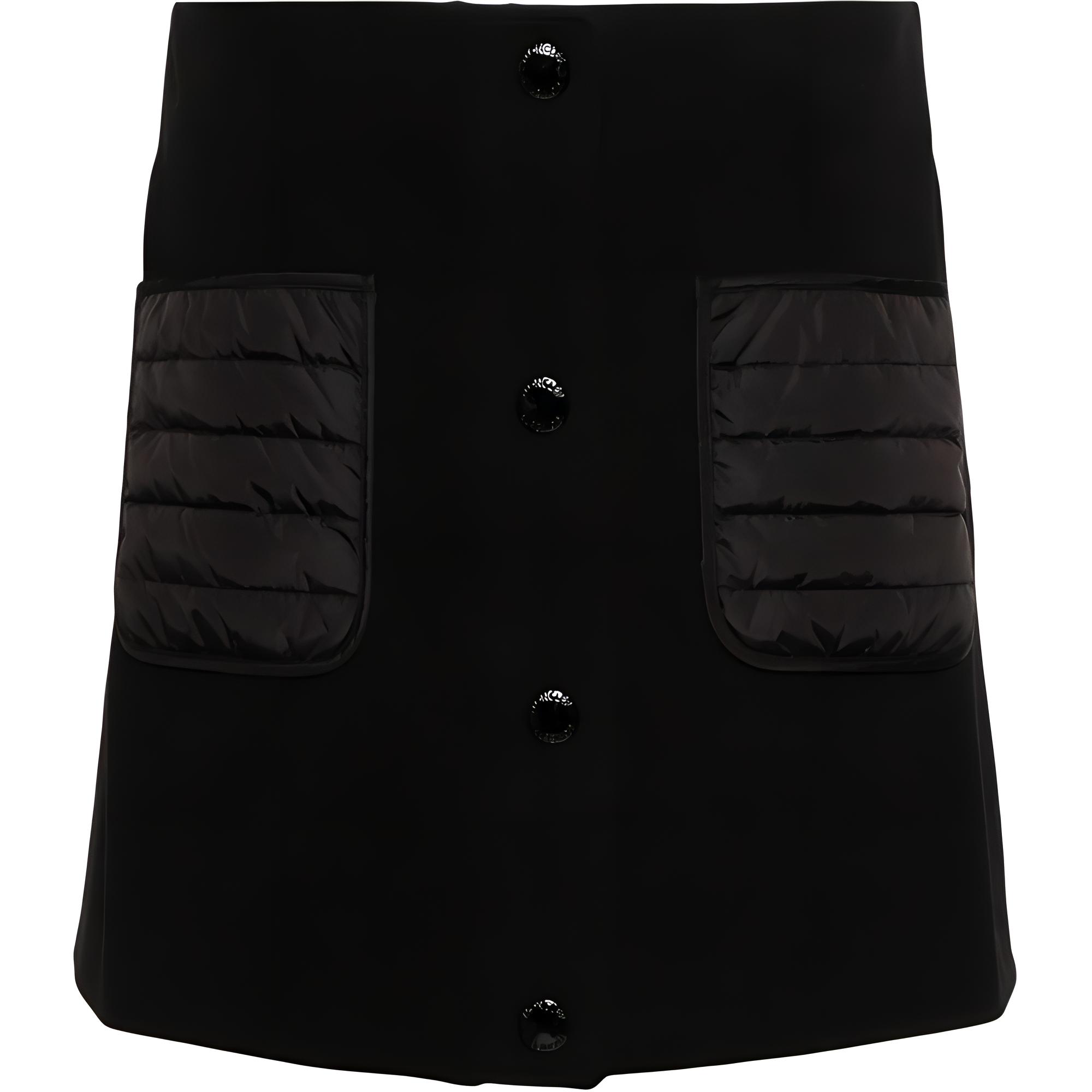 Мини-юбка с прямым подолом и нашивкой с логотипом Moncler, черная
Мини-юбка с прямым подолом и нашивкой с логотипом Moncler, черная