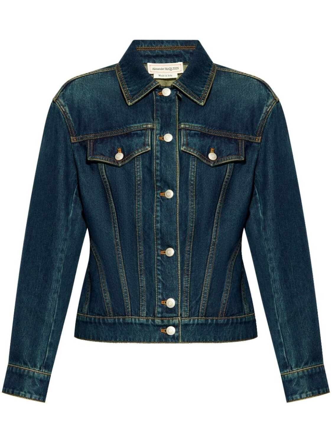 Alexander McQueen хлопковая куртка с контрастной строчкой, синий
Alexander McQueen хлопковая куртка с контрастной строчкой, синий